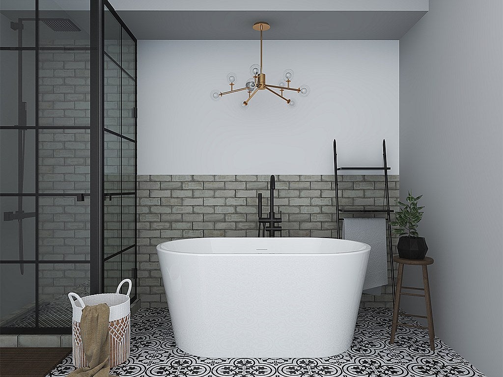 Wanna wolnostojąca owalna – 180 l – 130 × 71 × 58 cm (dł. × szer. × wys.) – kolor biały – akrylowa - APOGON