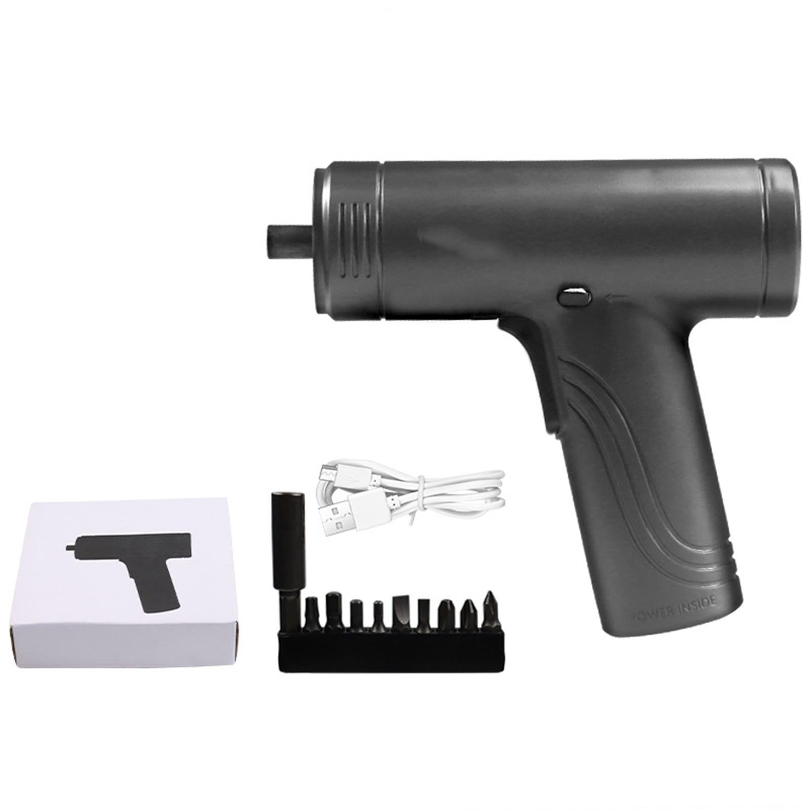 Tournevis électrique sans fil 3,7V 1500mAh avec LED, mini perceuse rechargeable + 10 embouts, poignée pistolet - 5