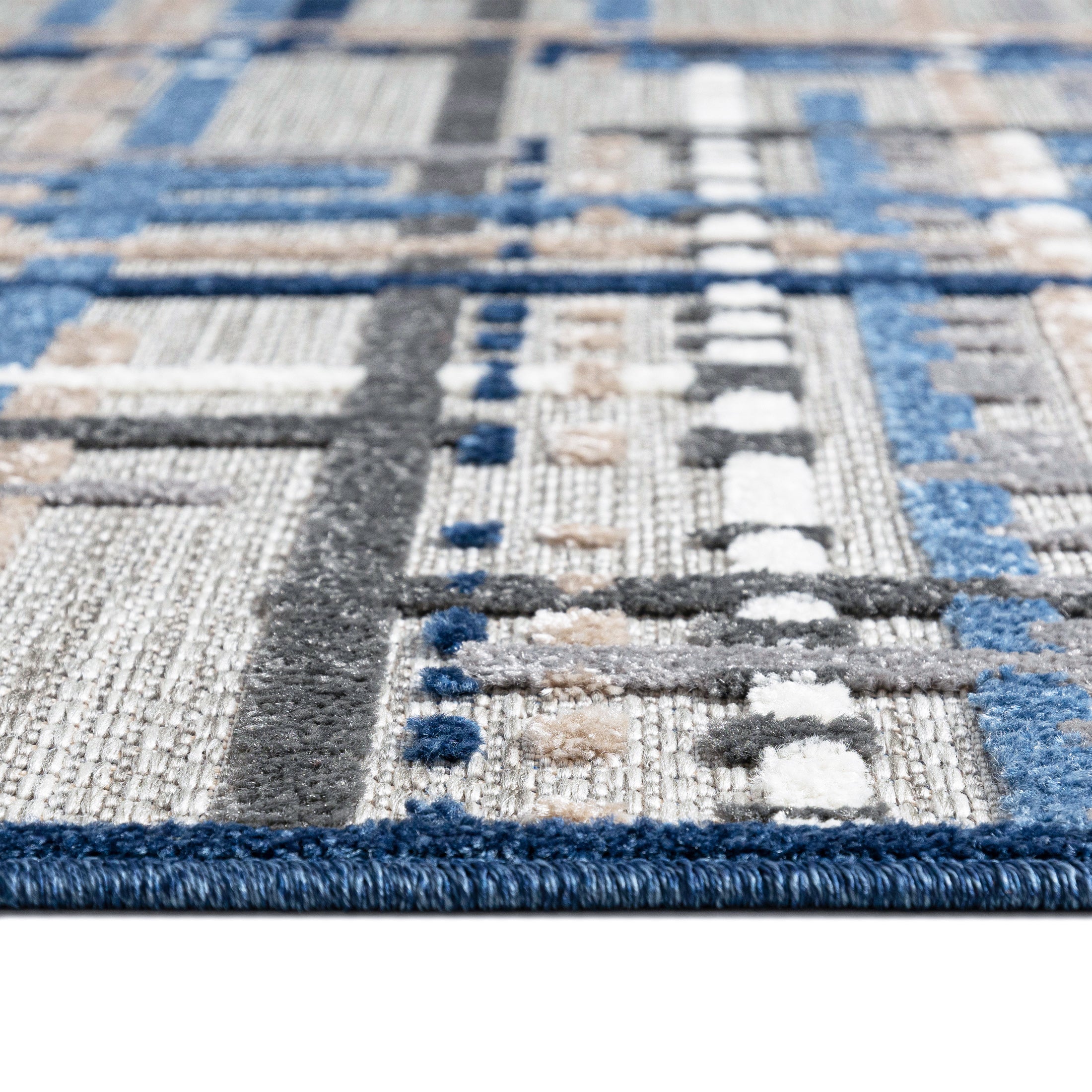Alfombra plana para interior/exterior Aventura EC86A Mazovia, rectangular, 160 x 230 cm, azul, diseño geométrico, rayas - 6