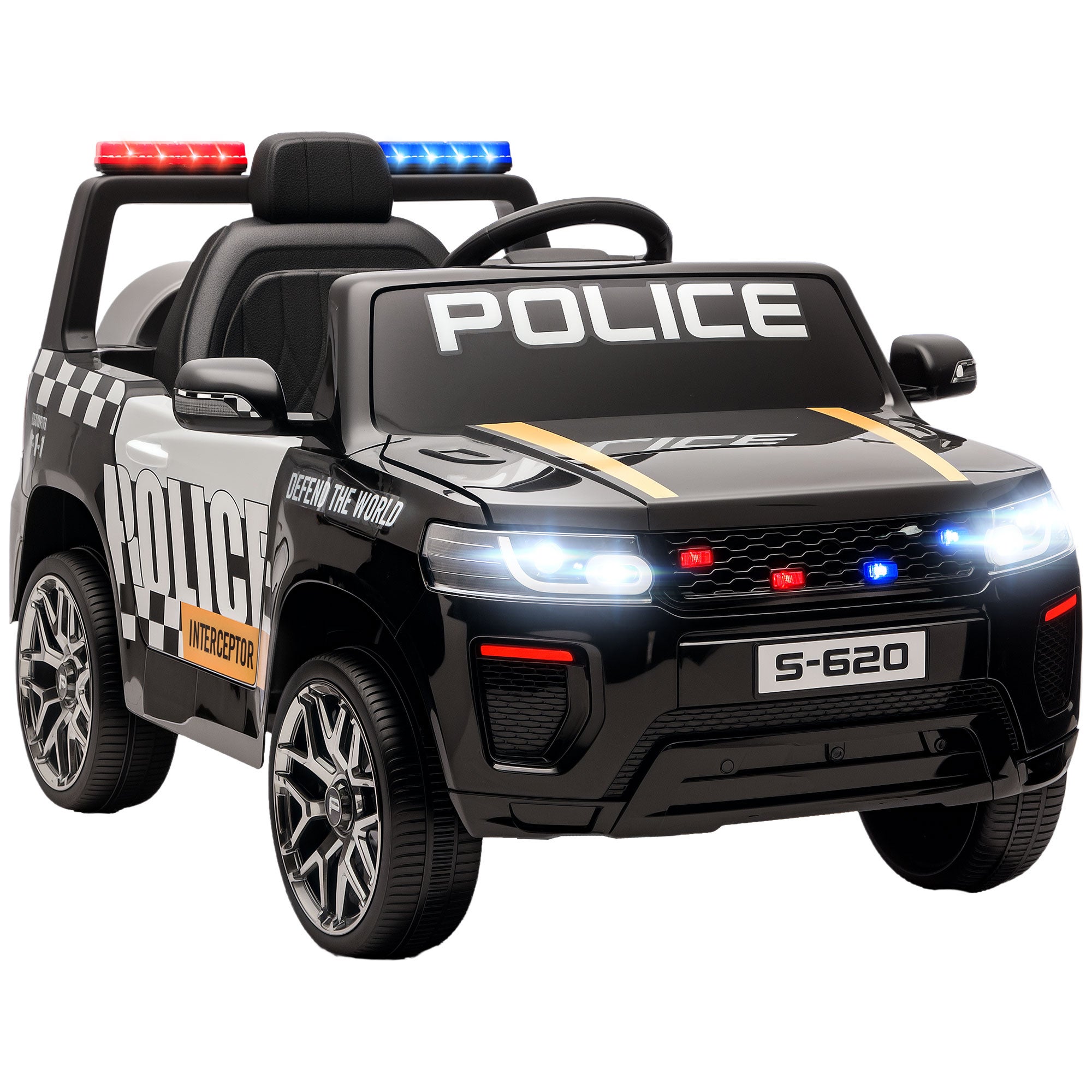 VOITURE DE POLICE ATAA, Cette voiture électrique pour enfants est fantastique, elle est équipée de lumières et sons de sirène, lecteur de musique MP3, mégaphone, coffre télécommande pour parents et