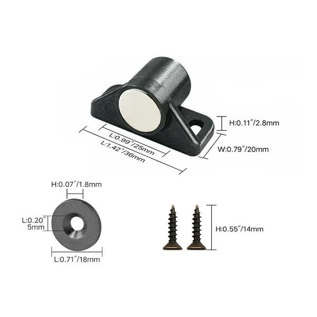 Lot de 4 aimants magnétiques puissants pour porte de placard, autocollants pour armoire de meuble, aimants de meubles en acier inoxydable pour portes Lot de 4 aimants magnétiques puissants pour porte de placard, autocollants pour armoire de meuble, aimants de meubles en acier inoxydable pour portes