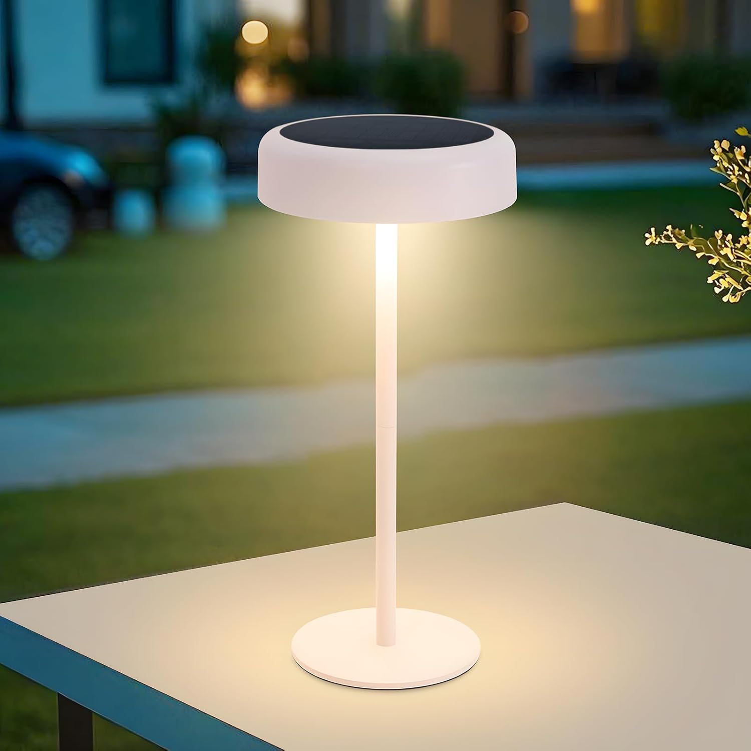 ZMH Lampa stołowa bezprzewodowa LED zasilana baterią słoneczną ładowalna ściemnialna dotykowa lampa nocna do salonu