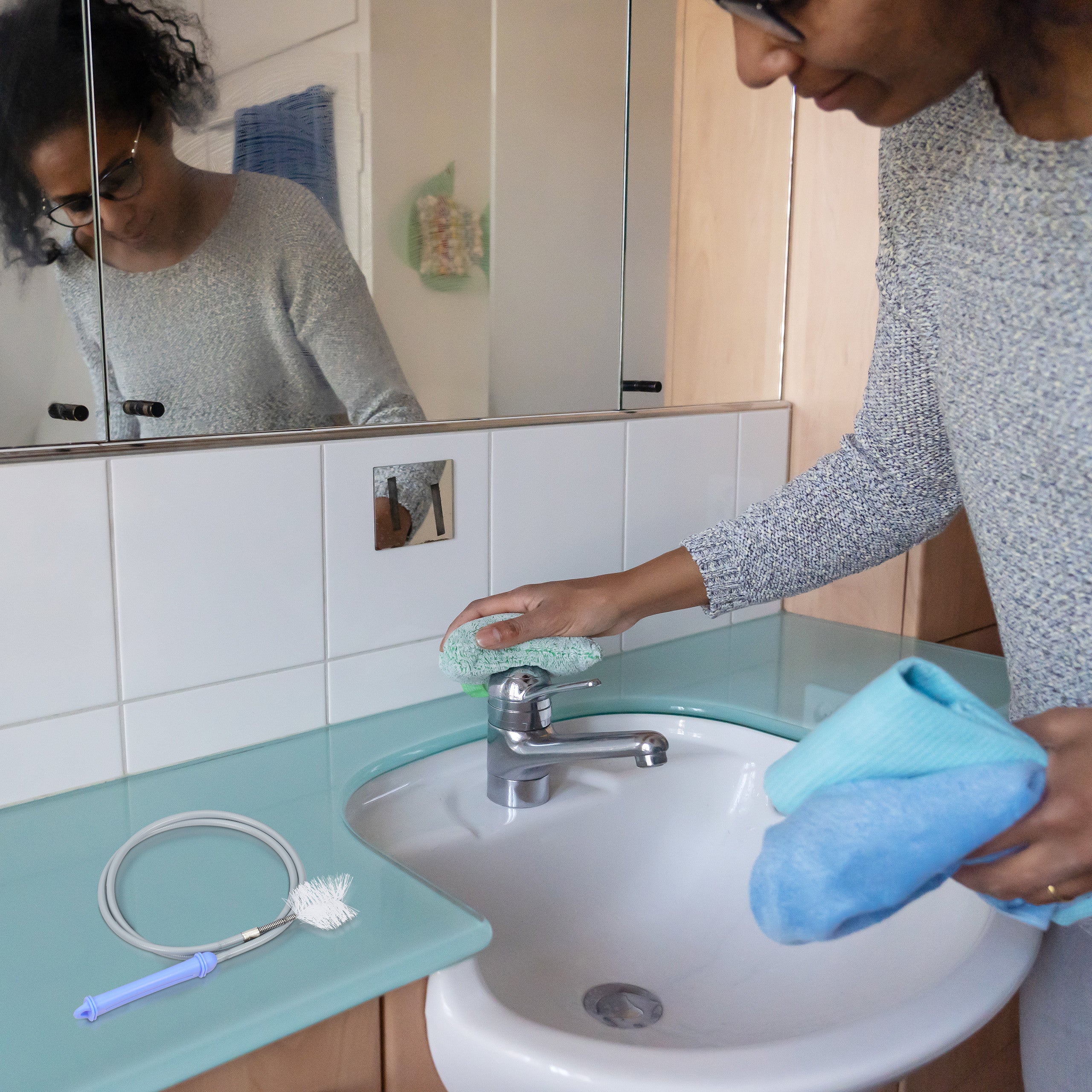 Brosse De Nettoyage Longue 100cm - Lot De 2 Brosses Flexibles Pour Bouteilles, Tubes, Pailles - Acier Inoxydable
