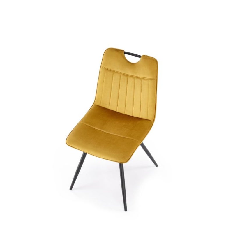 Krzesło tapicerowane K521 VELVET musztardowe