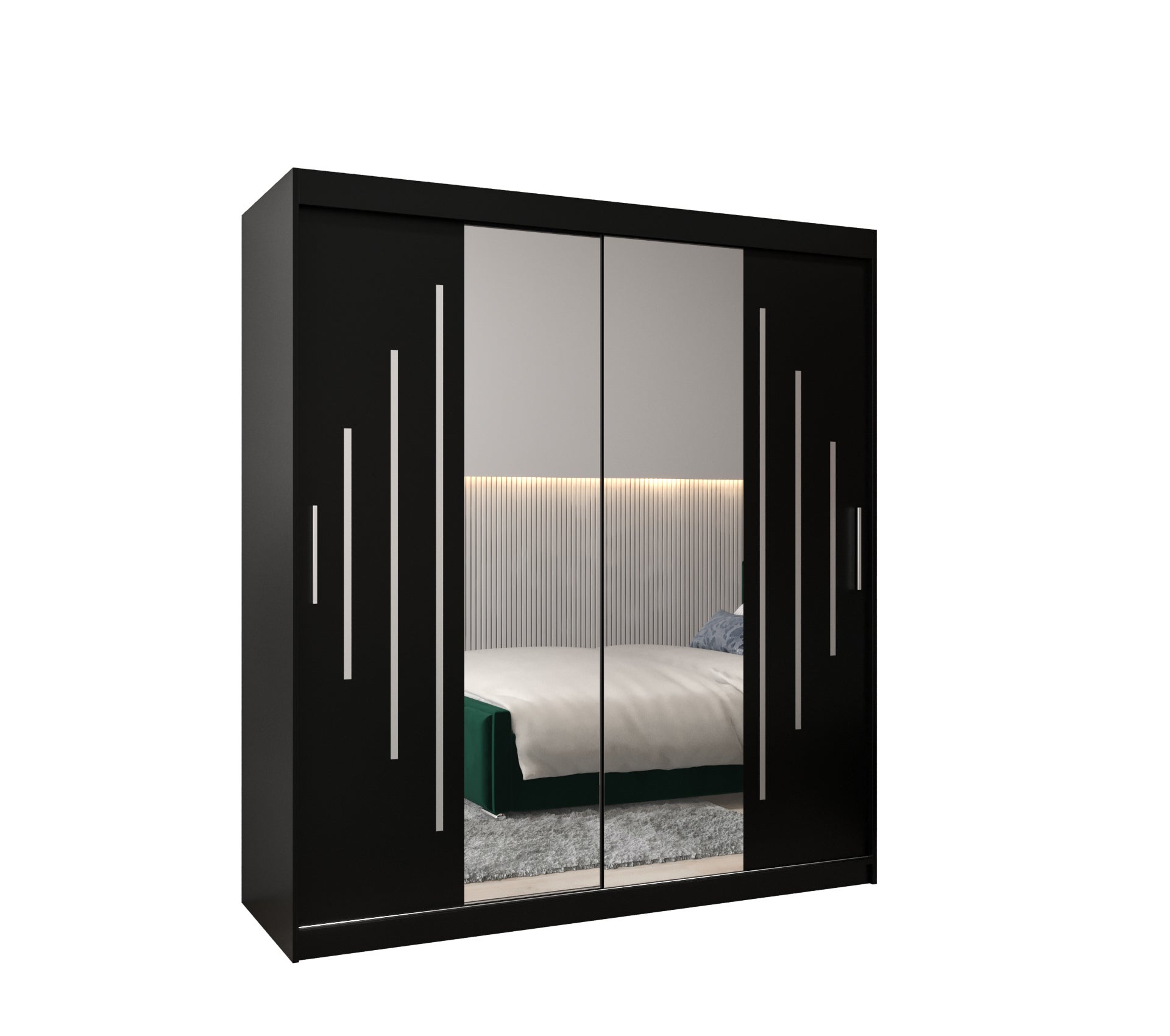 Szafa przesuwna garderoba York 1 180 x 62 x 200 cm Czarny - Abiks Meble