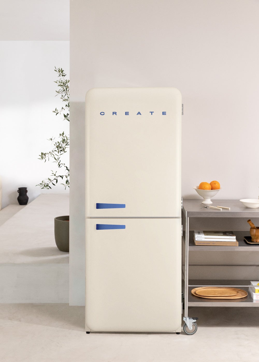 CREATE - FRIDGE RETRO COMBI 401L - Lodówka kombinowana w stylu retro - Blanc cassé