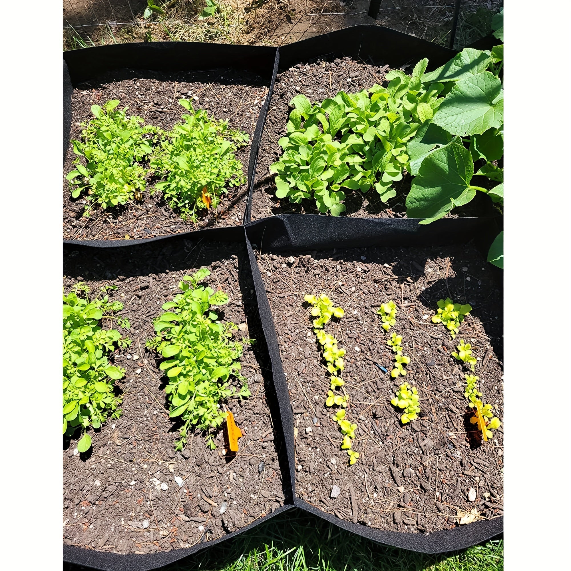 Lit de jardin surélevé en tissu à 4 grilles, lit de légumes surélevé, lit de plantation surélevé, sac de plantation de jardin, pot de fleur, 1 pièce - 5