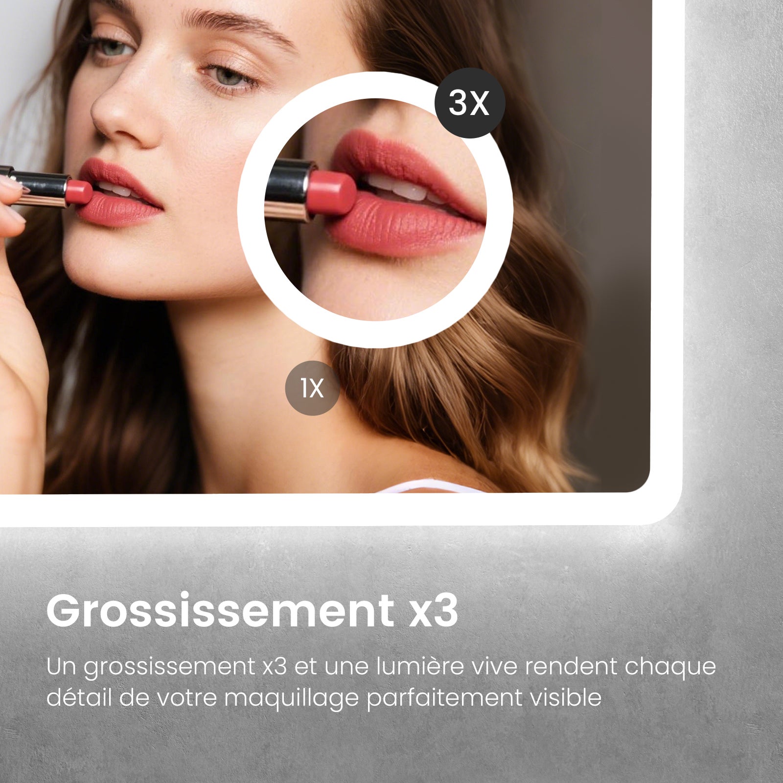 Heilmetz Miroir Salle de Bain LED 100x60 cm avec Bluetooth, Anti-buée, Éclairage 3 Couleurs, Horloge Digitale - 5