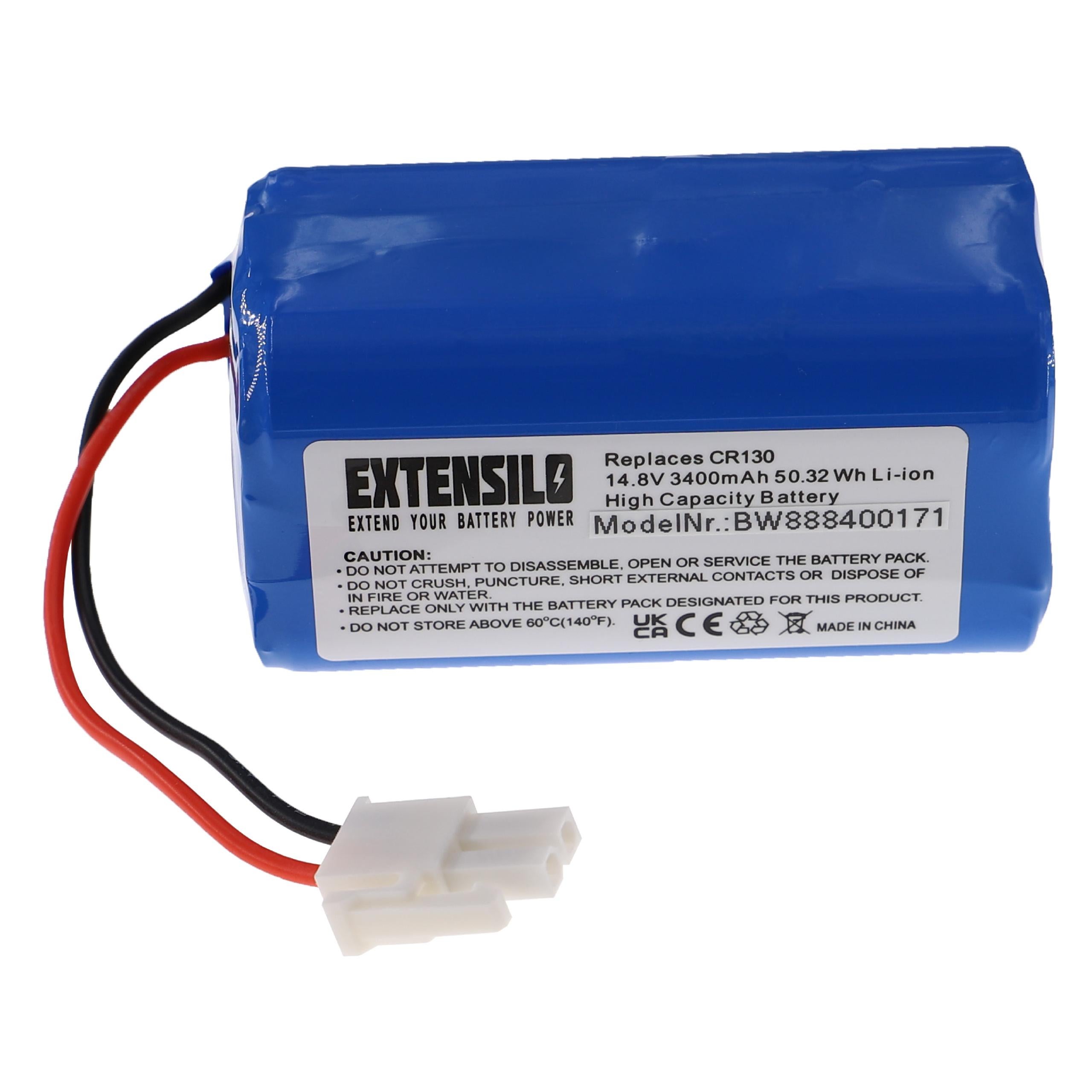 EXTENSILO Batterie compatible avec Ecovacs Deebot CEN540, CEN546, CEN550, 500, 501 aspirateur, robot électroménager (3400mAh, 14,8V, Li-ion) - 6
