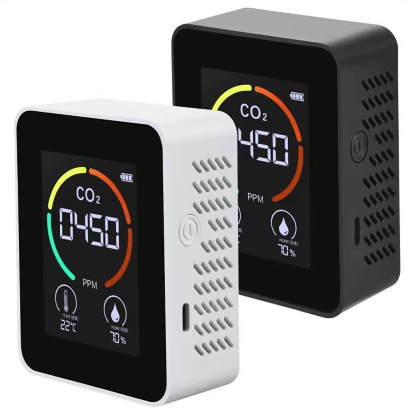 Detector de dióxido de carbono 3 en 1, monitor de calidad del aire, analizador de temperatura y humedad, medidor digital de CO2 para el hogar y la ofi - 8