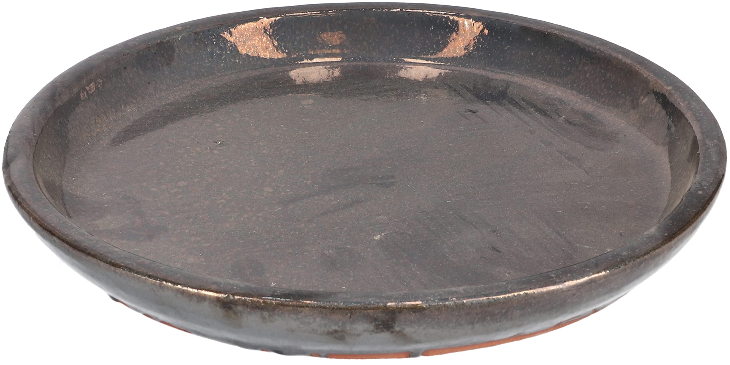 Pot de Fleurs de Jardin Ø 31 cm en Céramique Émaillée Graphite avec Bac d'Égouttement - KOTARBAU - 5