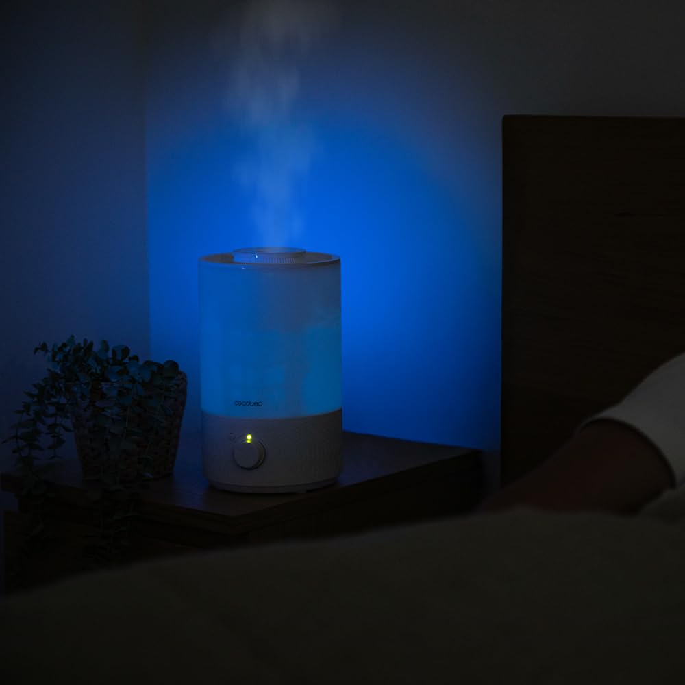 Cecotec Umidificatore per Ambienti Breezecare 2500 Light. 27W, Umidificazione Massima 250ml/h, Serbatoio da 2,5L, Ruota di Controllo, Luce LED, Uso Si - 5