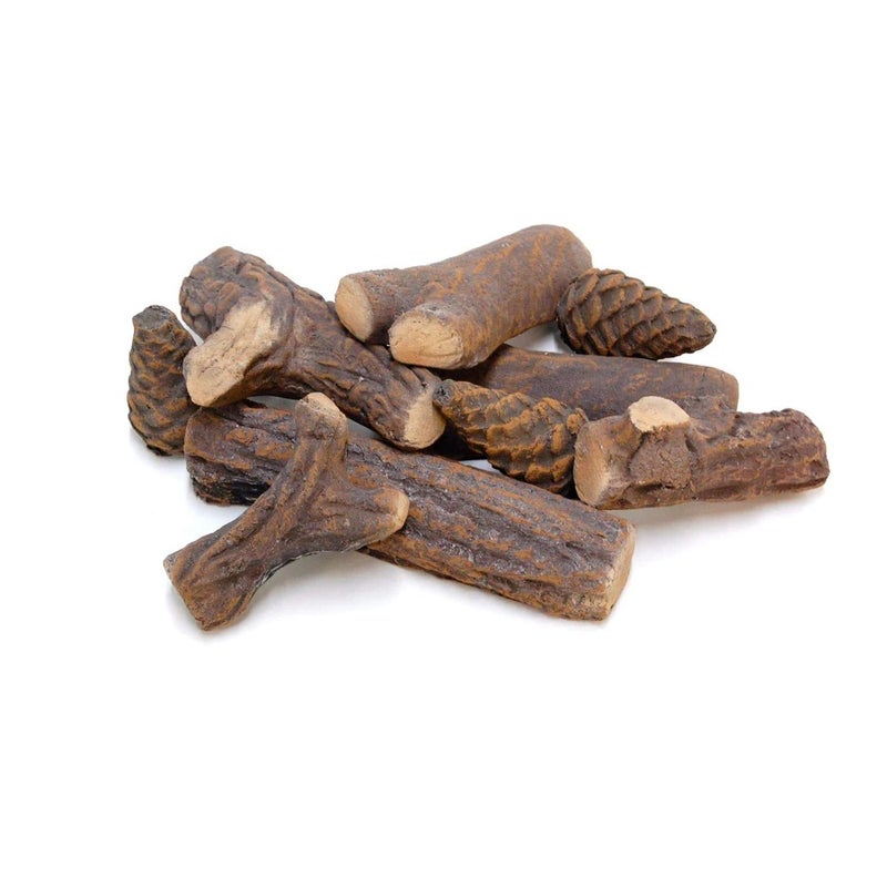 Tempo Style – 9-częściowy zestaw ceramiczny z efektem drewna do kominka na bioetanol lub gaz