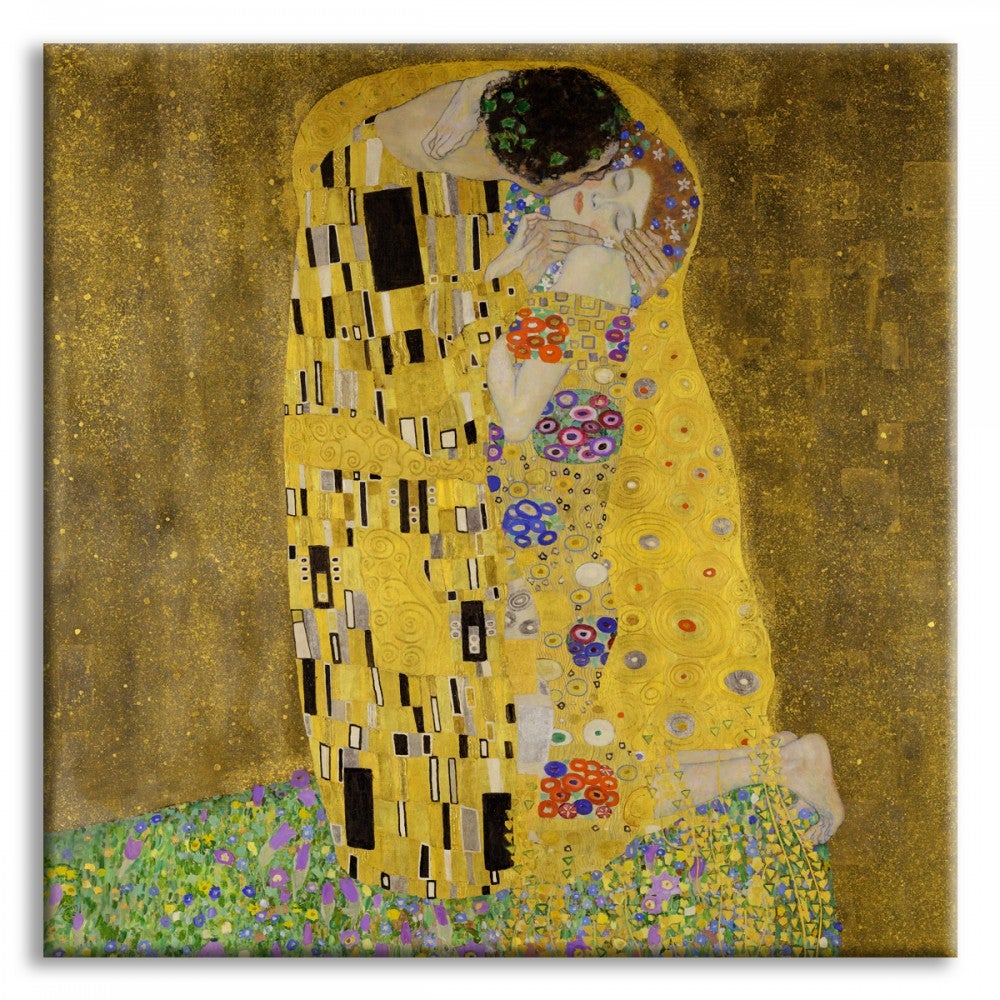 POCAŁUNEK - KLIMT - Wydruk na płótnie w drewnianej ramie 130X130 CM