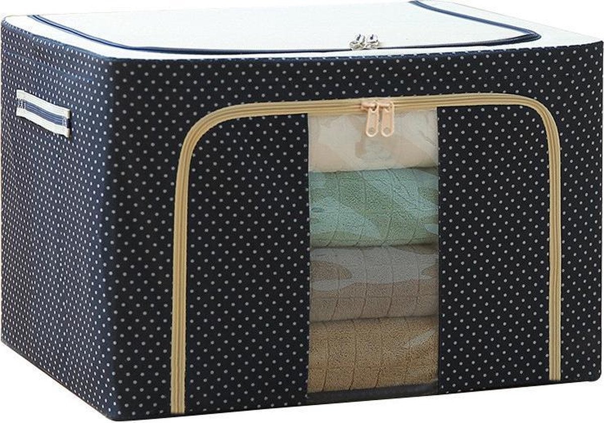 Geantă de depozitare TDR cu capac, pânză Oxford, pliabilă, rezistentă la praf și umezeală, 72 litri, 50 * 40 * 36CM, albastru marin 72000ml