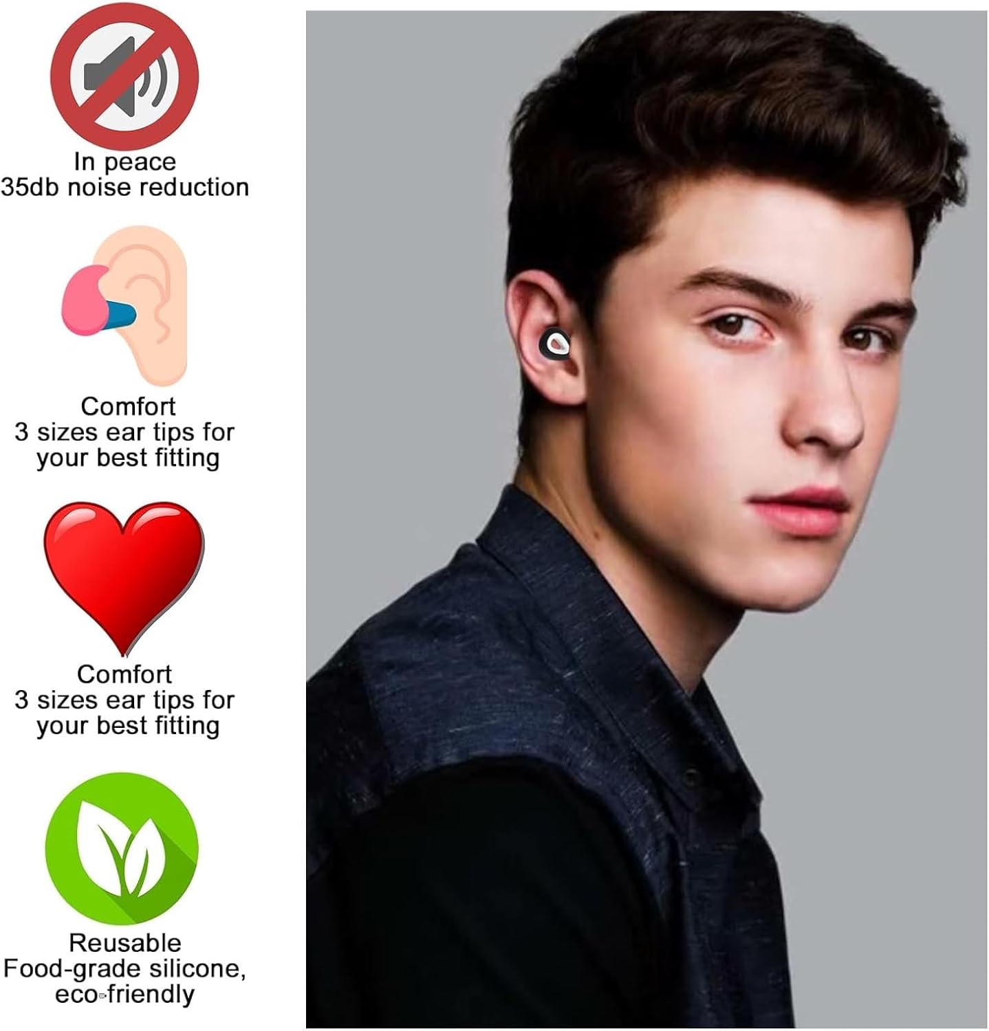 Bouchons d'oreilles Sleep - Bouchons d'oreilles pour dormir - Silicone - 4