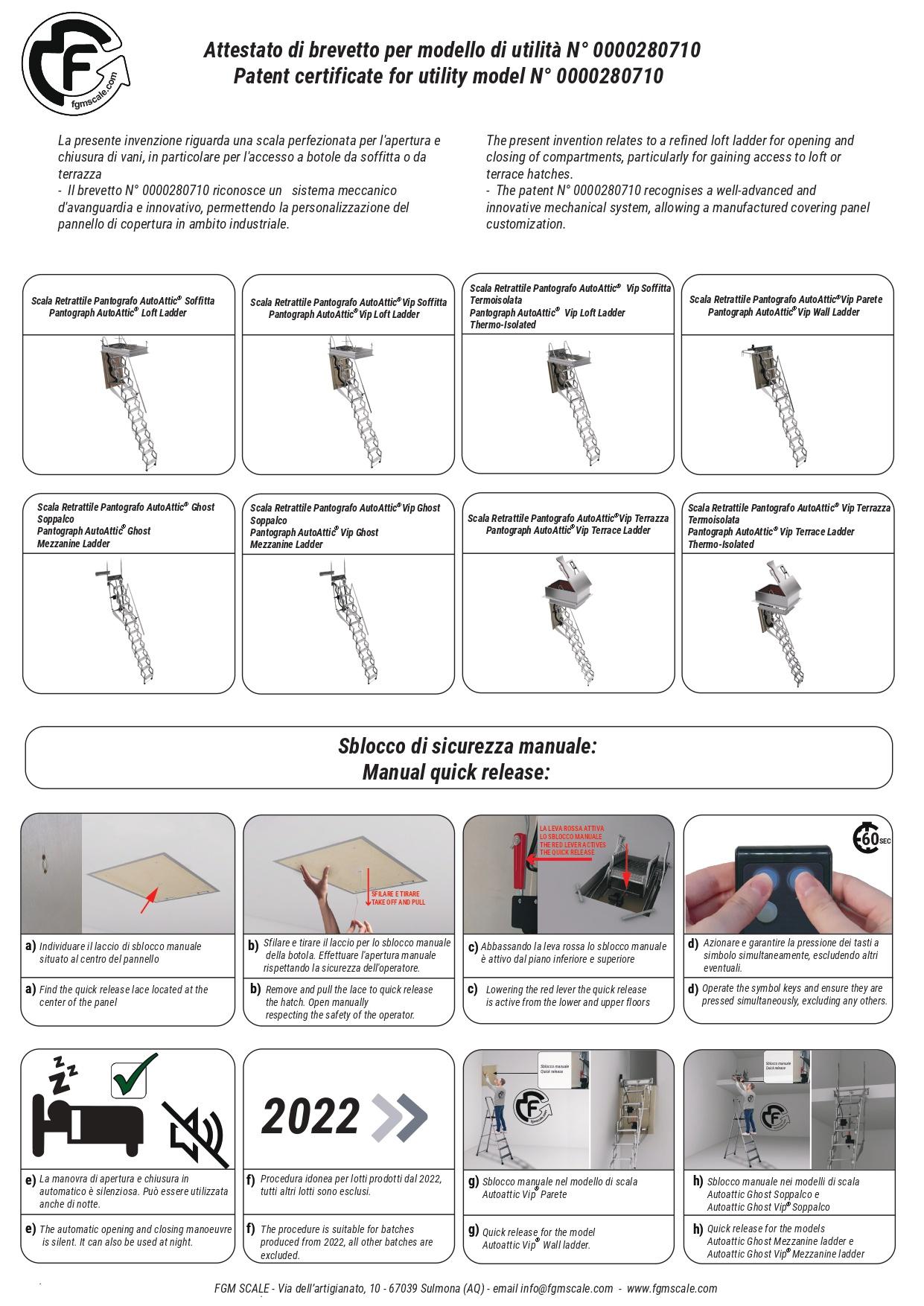 FGM SCALE - Échelle rétractable motorisée AutoAttic® Grenier | Étape côté 50 | Mesure 50x110 H=200-229 cm - 4