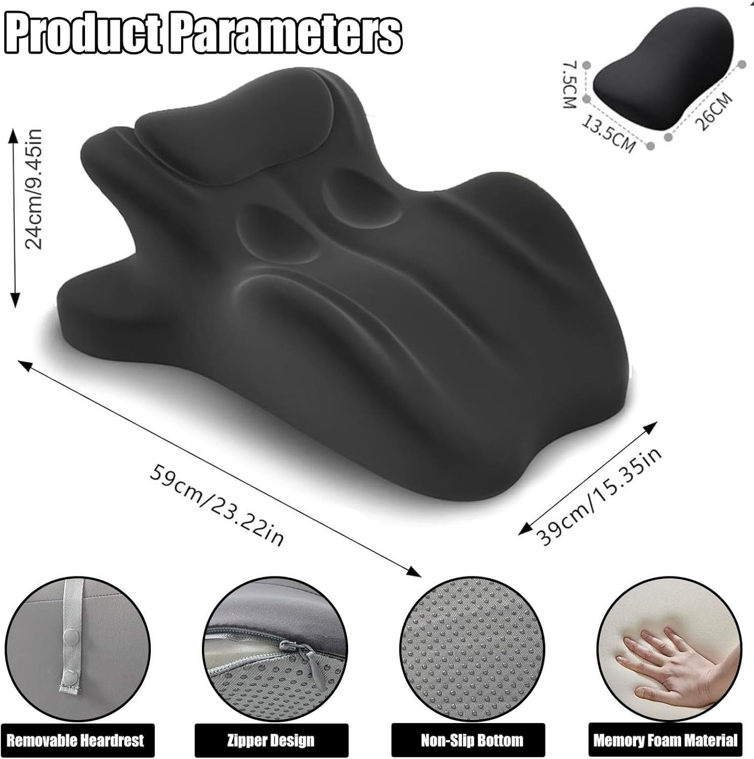 Oreiller ergonomique en mousse à mémoire de forme, oreiller de soutien intime pour couples, oreiller multifonctionnel (noir) - 9
