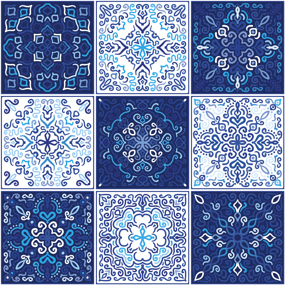 9 adesivi piastrelle di cemento boemo Citlalli - Sticker adesivo - adesivi murali - 9stickers15x15cm - 2