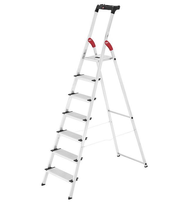 Escabeau sécurisé pliable en aluminium 7 marches extra larges Hailo ProfiStep XXL