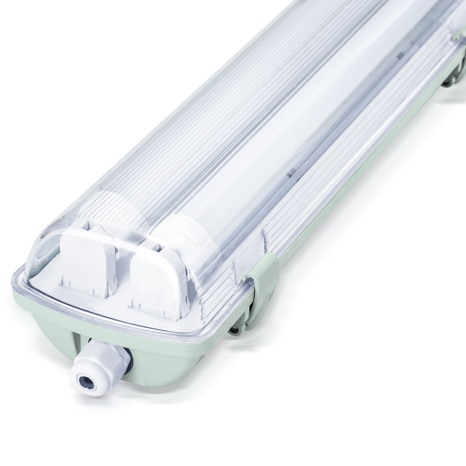 Zestaw 20 białych lamp garażowych LED, 150 cm, 2 świetlówki T8 o mocy 24 W, barwa neutralna biała 4500 K, IP65