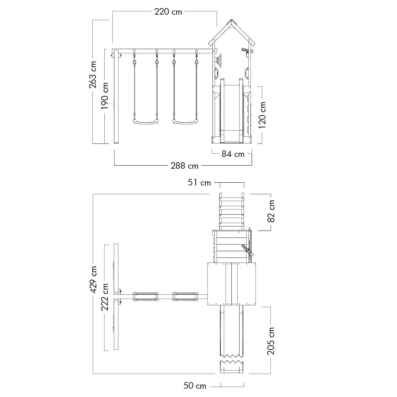 WICKEY Aire de jeux MultiFlyer HD avec toit en bois, balançoire double et toboggan vert pastel - 7