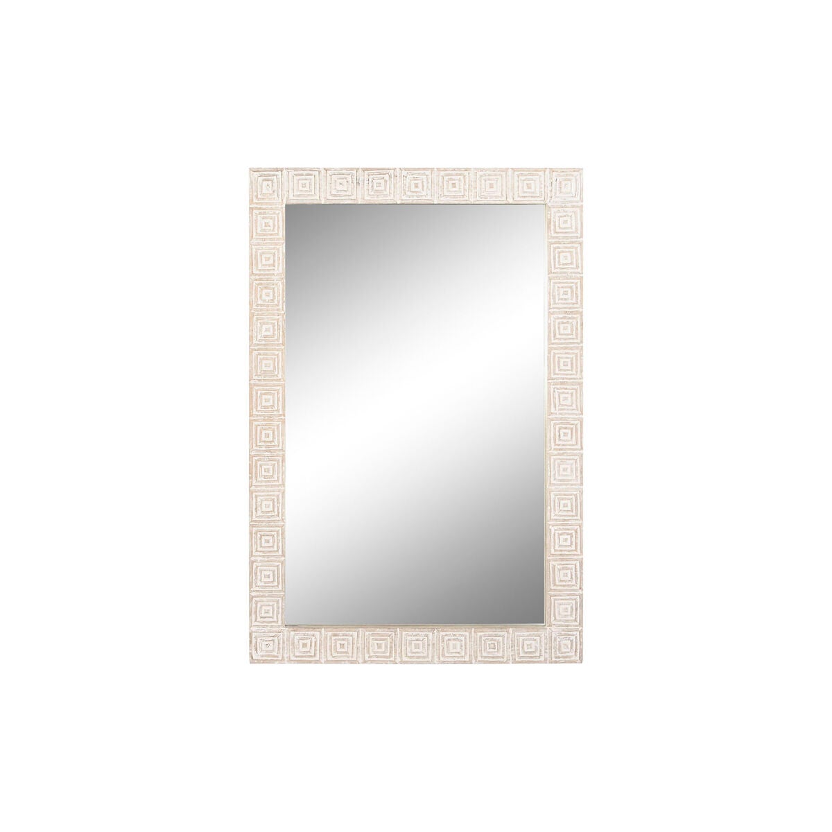 Espejo de pared home esprit blanco natural madera de mango indio 94 x 3 x 140 cm