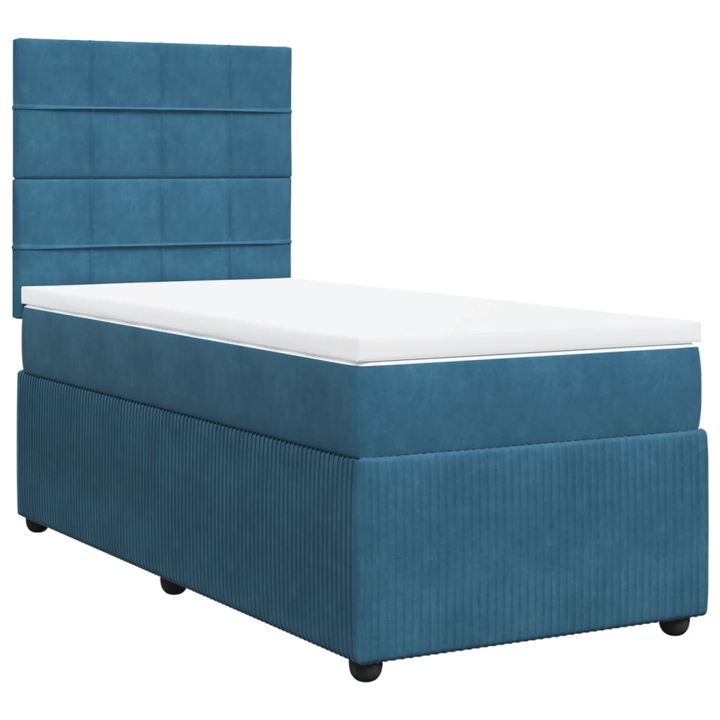 Sommier à lattes de lit avec matelas bleu 100x200 cm — COMFORTXL - 3