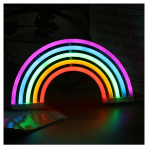 Veilleuse Arc-en-Ciel LED Pour Enfants - Lampe Néon Murale Colorée, Idéale Cadeau Noël Anniversaire Chambre Bébé Ado