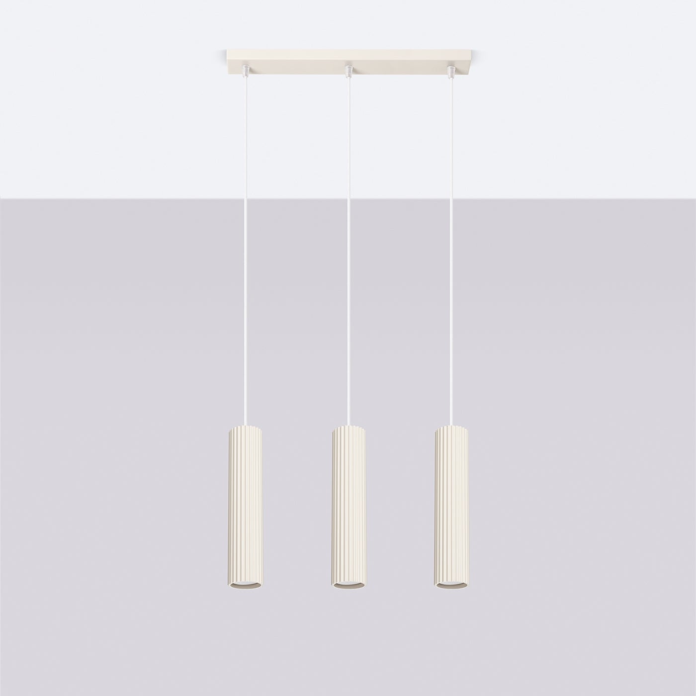 Lampa wisząca GLOOW 3L beżowy LED 4000K - 45x6.5x98cm Sollux