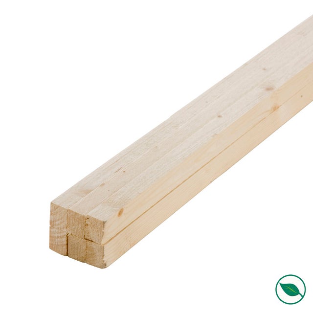 Lot de 6 tasseaux sapin raboté 2400 x 27 x 27 mm - FSC mixte credit