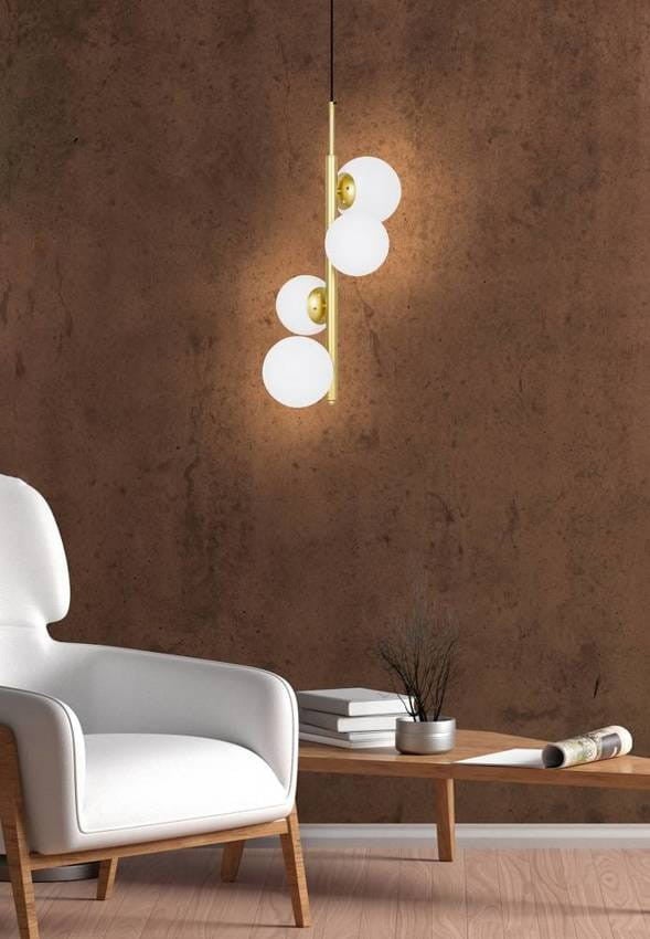 Lampa wisząca Cordel mosiądz-biała 4xG9x28W wym: 120 x 32 x 28 cm szkło Candellux - 3