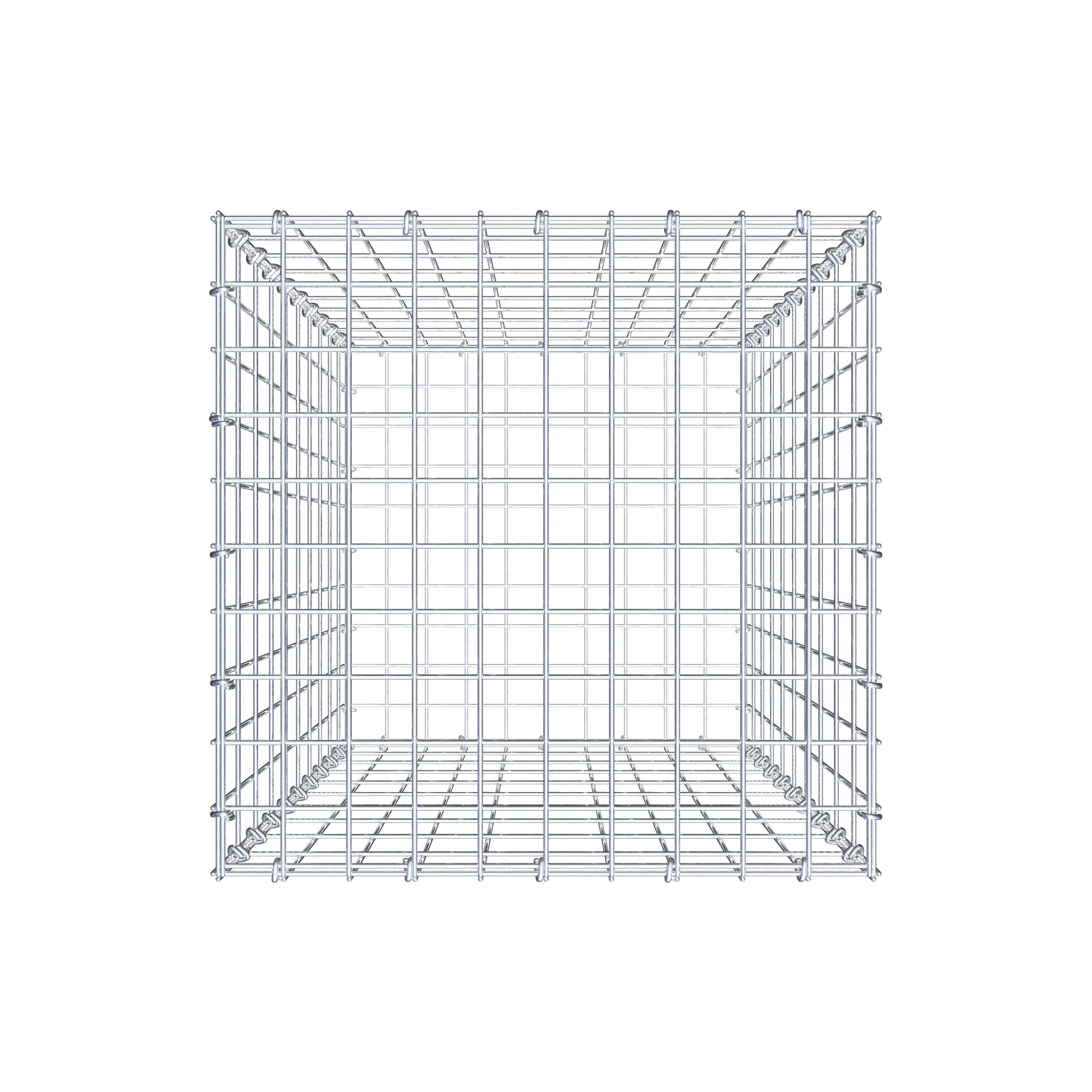 Gavión de acero galvanizado 100x50x50cm (LxAxP), malla 5 x 10cm, Anillo en C, jaula metálica para muro o jardín - 5