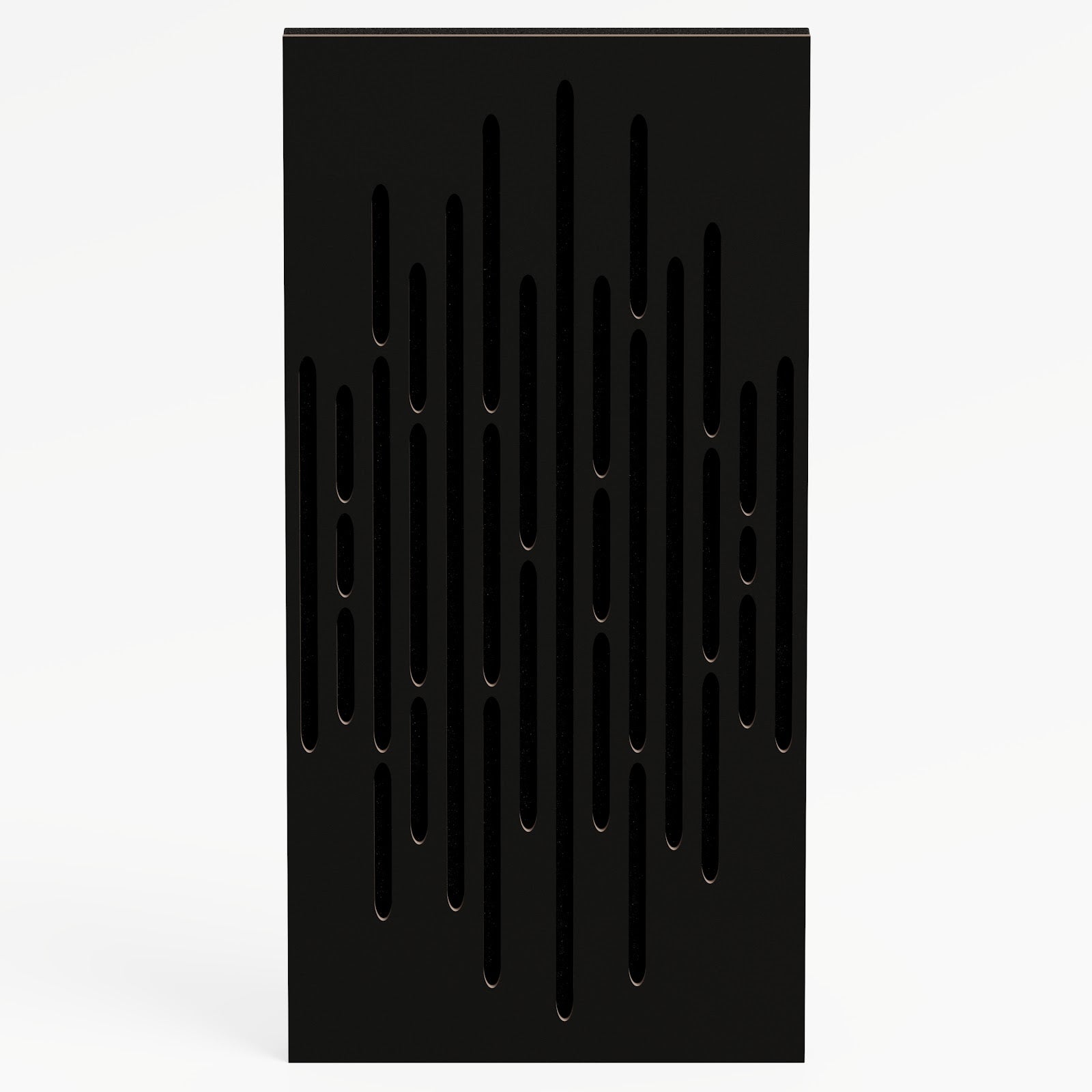 Lot de 4 Panneaux acoustiques étroits insonorisants WAVE 50x25x5 cm -0,5 m² surf.totale -MDF perforé laminé et mousse acoustique -Noir - 2