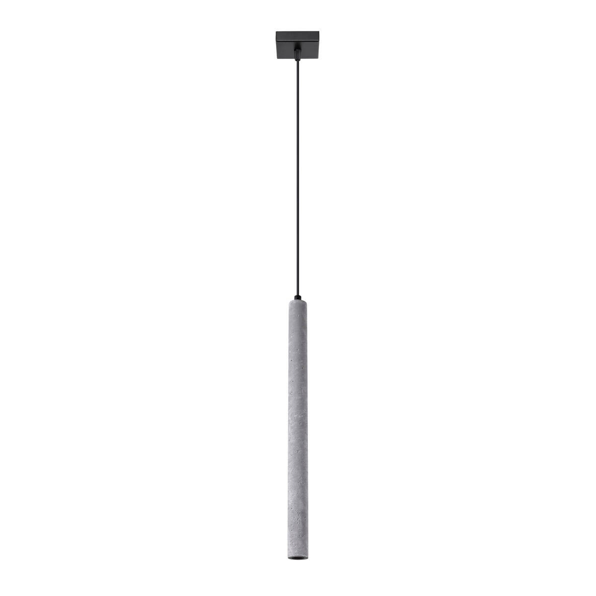 Lampa wisząca Pastelo szaro-czarna 1xG9x8W tuba wym: 120 x 8 x 8 cm beton architektoniczny Sollux Lighting