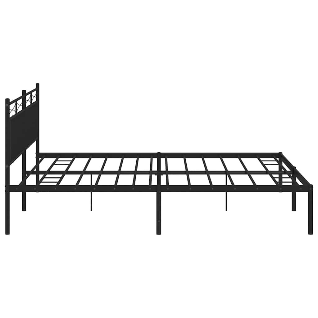 Estructura cama sin colchón con cabecero metal negro 193x203 cm vidaXL - 7