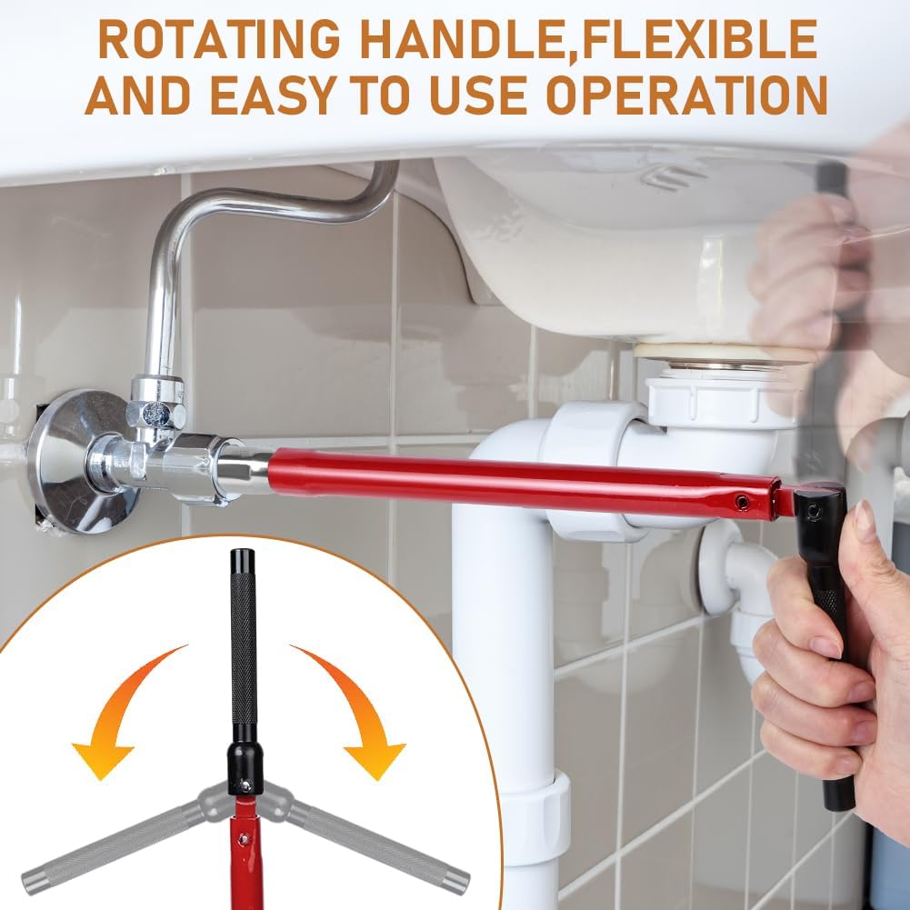 Cle Pour Robinet Evier, Outil de Montage de Robinet 8-14mm + 7 Douilles clé de robinet, clés pour lavabo, pour la cuisine, la salle de bain et l'évier - 3