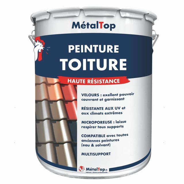 Peinture Toiture - Metaltop - Noir foncé - RAL 9005 - Pot 15L
