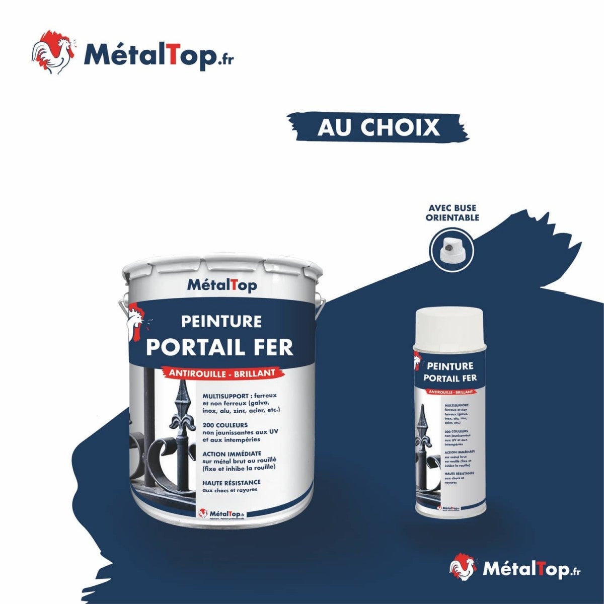 Peinture Portail Fer - Metaltop - Marron - RAL 8015 - Pot 1L - 7