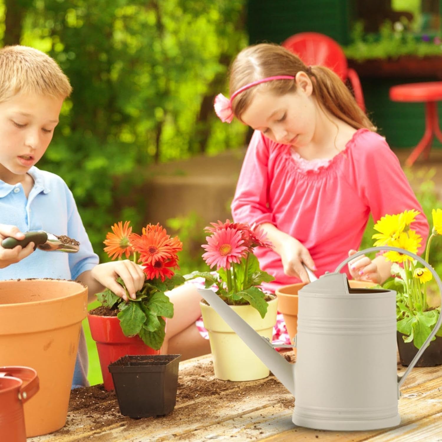 Arrosoir de jardin 2 l - Petit arrosoir pour plantes d'intérieur - Avec douchette amovible - En plastique - Pour l'intérieur et l'extérieur - Beige - 5