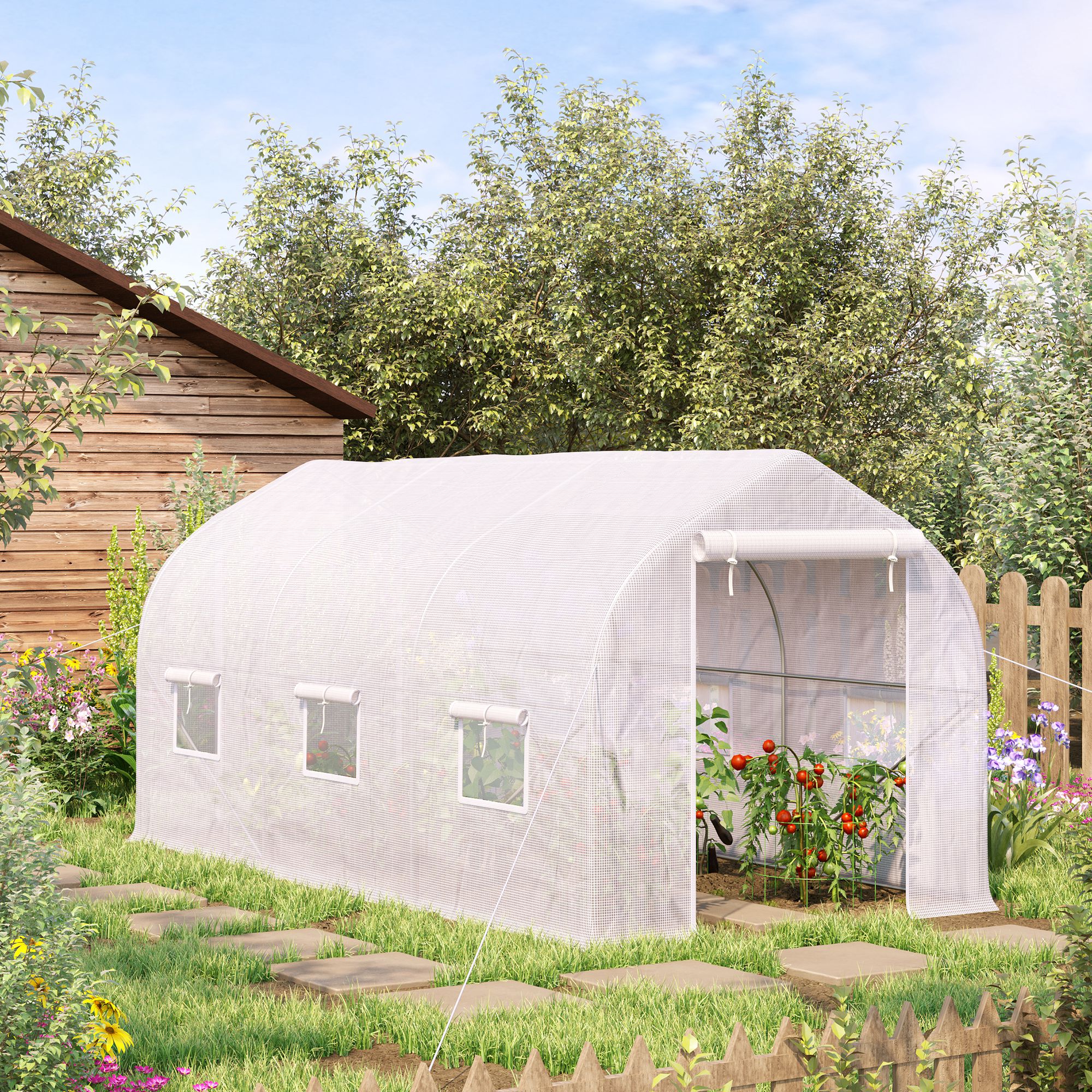 Serre tunnel de jardin PE Outsunny - 2