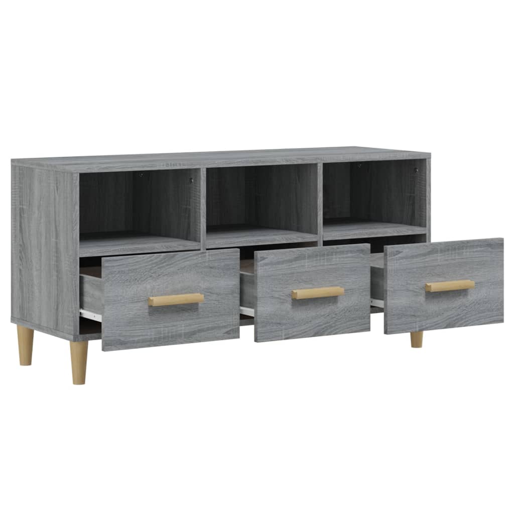 vidaXL Meuble TV Sonoma gris 102x36x50 cm Bois d'ingénierie - 7