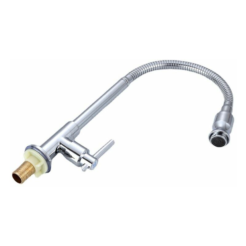 Robinet de cuisine extérieur 360 ° rotatif monotrou monocommande robinet de cuisine eau froide robinet de lessive cuisine simple robinet d'e - 4