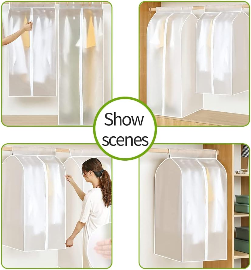 Housse Protection pour Vêtements,Housse Rangement Vetements,Housses de Vêtements Transparent,Grande housse de protection pour veste,50 * 30 * 90cm - 4