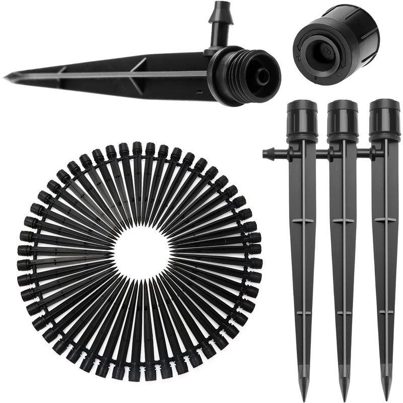 50-częściowy regulowany kroplownik do nawadniania, kroplówka ze złączem kolczastym i wspornikiem do rurki 4/7 mm, kroplownik do nawadniania z wkładką