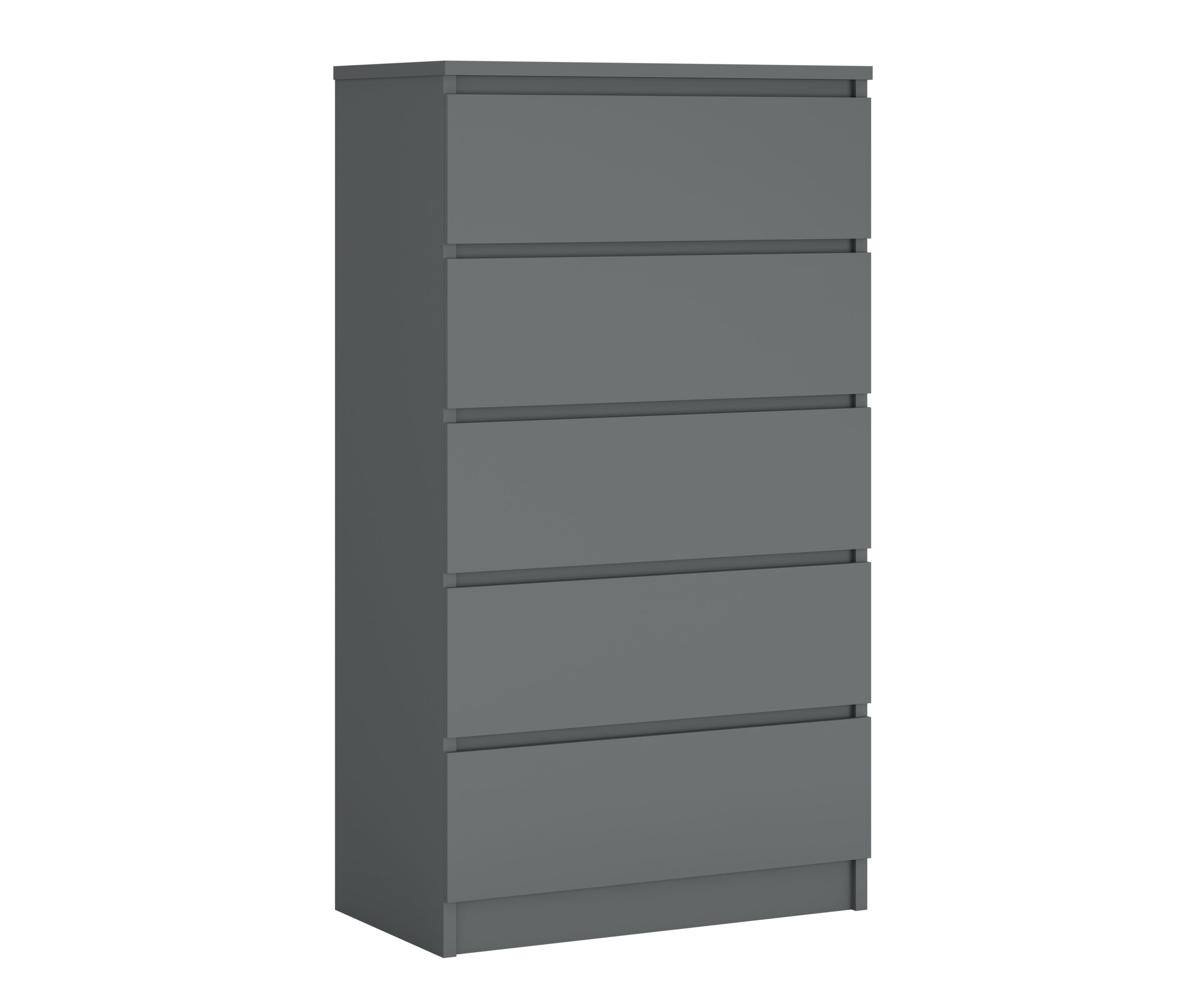 Komoda : 5 szuflad, Antracyt, 125 x 70 x 39 cm