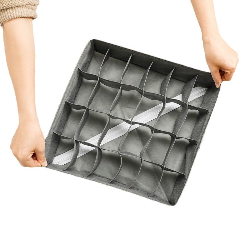 Organiseur de tiroir pliable, lot de 6 boîtes de rangement non tissées pour sous-vêtements, soutiens-gorge et chaussettes - Gris foncé - 9