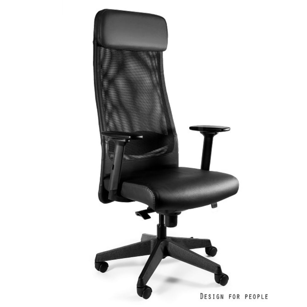 Fotel biurowy ARES SOFT czarny/ekoskóra