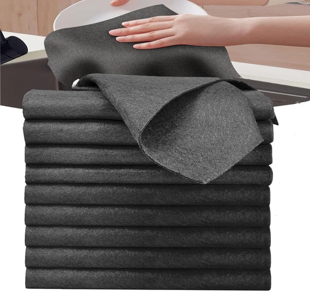 Chiffons Microfibre Épaissis, Lot de 10, Idéaux pour Cuisines, Voitures et Fenêtres, Absorption Maximale sans Traces