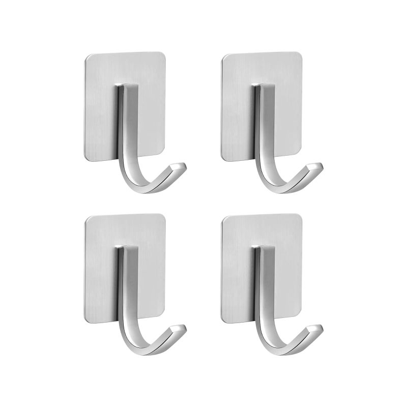 Wieszaki na ręczniki, samoprzylepne, haczyki łazienkowe, samoprzylepne, wieszaki na ubrania, montowane na ścianie, szczotkowana stal nierdzewna, opak